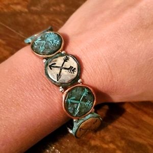 NEW! Bracelet Boho Crossed Arrow Stretch Bracelet